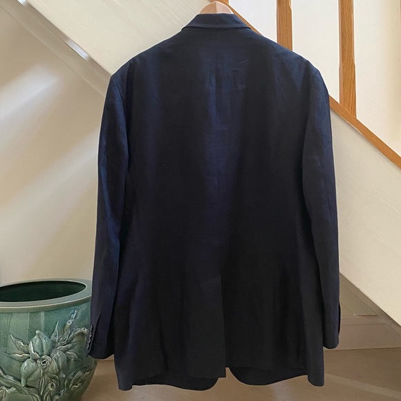 AUTHENTIC POLO RALPH LAUREN 3-BUTTON BLACK LINEN BLAZER SIZE XL NEW WITHOUT TAGS - Picture 4 of 17